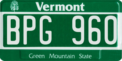 VT license plate BPG960