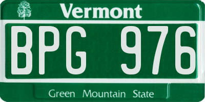 VT license plate BPG976