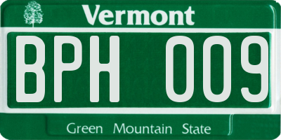 VT license plate BPH009