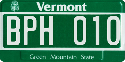 VT license plate BPH010