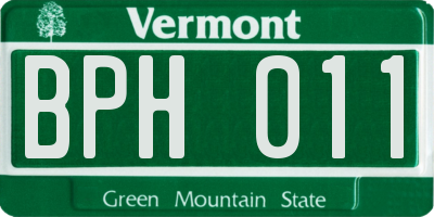 VT license plate BPH011