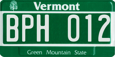VT license plate BPH012