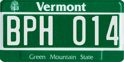 VT license plate BPH014