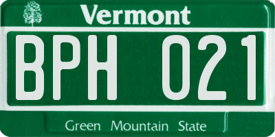 VT license plate BPH021