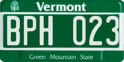VT license plate BPH023