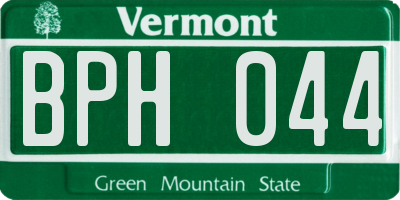 VT license plate BPH044