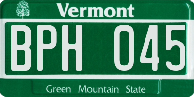 VT license plate BPH045