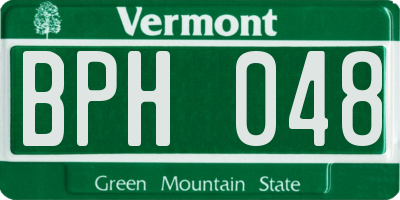 VT license plate BPH048