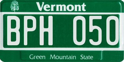 VT license plate BPH050