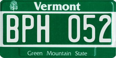 VT license plate BPH052
