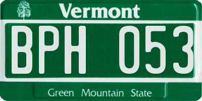 VT license plate BPH053