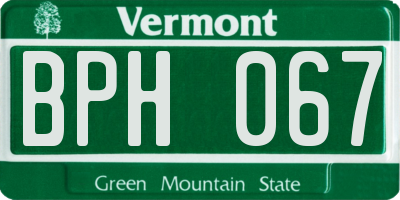 VT license plate BPH067