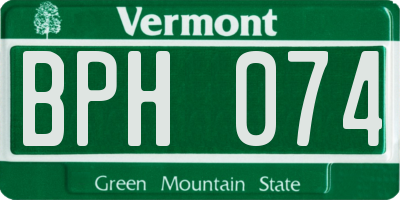 VT license plate BPH074
