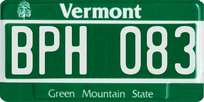 VT license plate BPH083