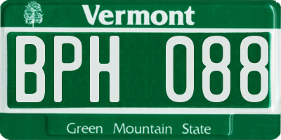 VT license plate BPH088