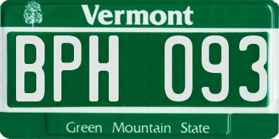 VT license plate BPH093
