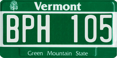 VT license plate BPH105