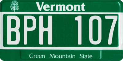 VT license plate BPH107