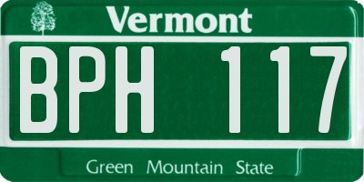 VT license plate BPH117