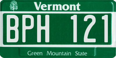 VT license plate BPH121