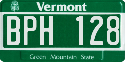 VT license plate BPH128