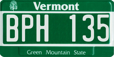 VT license plate BPH135