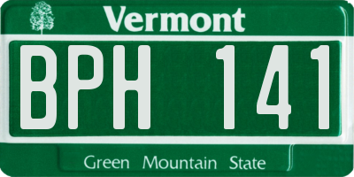 VT license plate BPH141