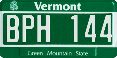 VT license plate BPH144