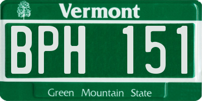 VT license plate BPH151