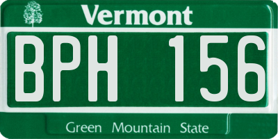 VT license plate BPH156