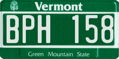 VT license plate BPH158