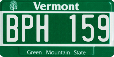 VT license plate BPH159
