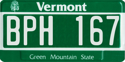 VT license plate BPH167