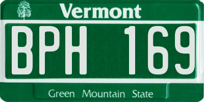 VT license plate BPH169