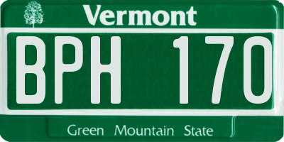 VT license plate BPH170