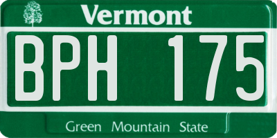 VT license plate BPH175