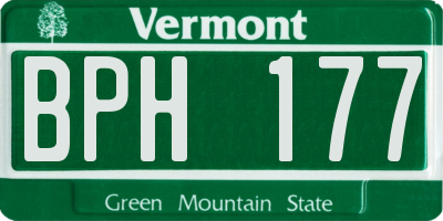 VT license plate BPH177