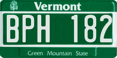 VT license plate BPH182