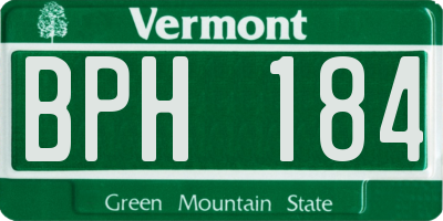 VT license plate BPH184