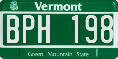VT license plate BPH198