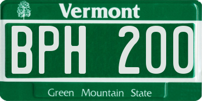 VT license plate BPH200