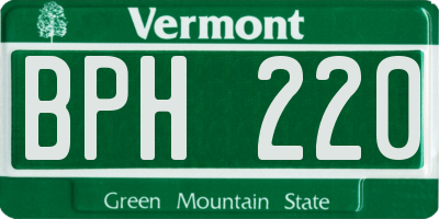 VT license plate BPH220