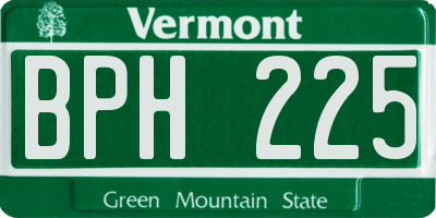 VT license plate BPH225