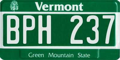 VT license plate BPH237
