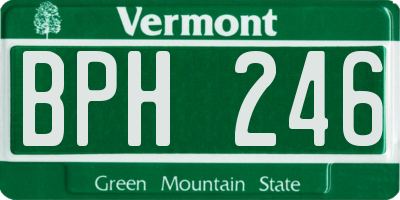 VT license plate BPH246