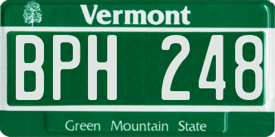 VT license plate BPH248