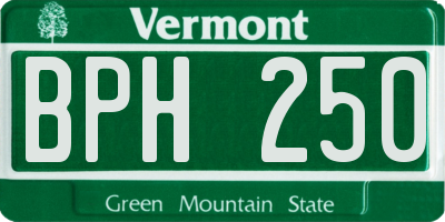 VT license plate BPH250