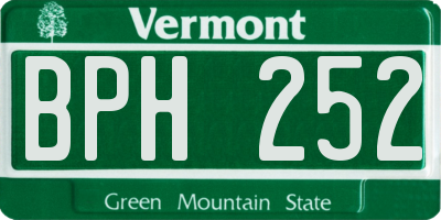 VT license plate BPH252