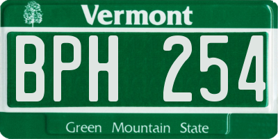 VT license plate BPH254