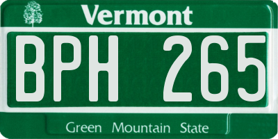 VT license plate BPH265